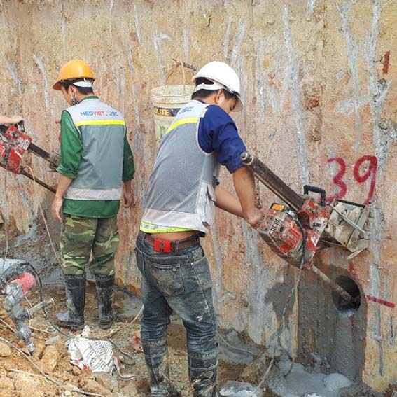 Khoan cắt bê tông, khoan rút lõi, khoan cấy thép chờ, cắt trống trượt ram dốc, khoan cắt đường